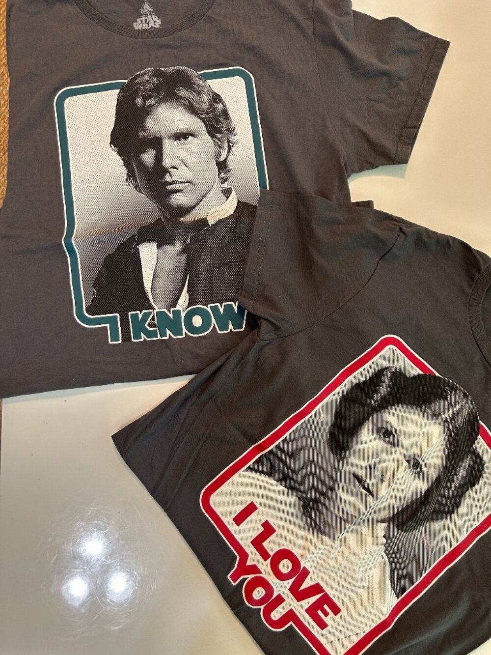 Disney "I LOVE YOU" & "I KNOW" Princess Leia & Han Solo Shirts
